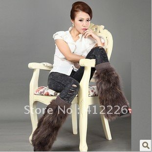 Wholesale 5pc/lot 40CM sexy winter Faux Fur Leg Warmers / women Boot Cuff Fluffy Soft Furry stockings cover  20 Color