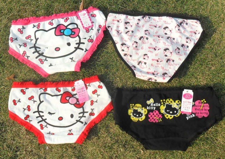 wholesale and retail 12PCS/LOT Hello Kitty Baby Girls Fashion Underwear Kids Cute Cartoon Panties Children Soft Cotton Briefs