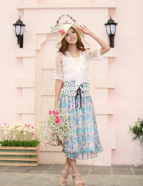 Wholesale and retail bohemian wear in spring and summer 2012 women's Dress Chiffon dress