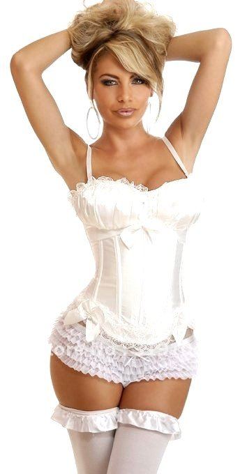 Wholesale and retail White Sexy  up Steel Bustier White Corset  878