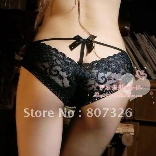 Wholesale best price 5pcs/lot New Fashion Women's Sexy Black Lace Panties