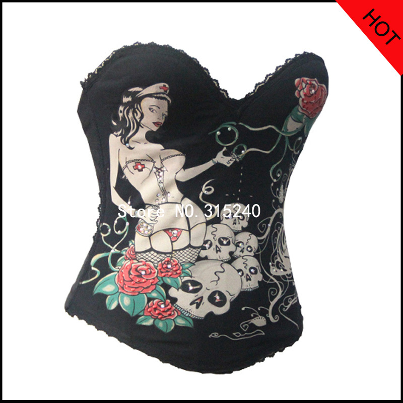 Wholesale black burlesque corsets for sale