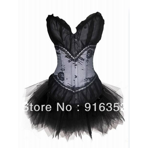 Wholesale Burlesque Moulin Rouge Lolita Halloween Bride Hen Nights Corset Tutu FANCY DRESS free shipping