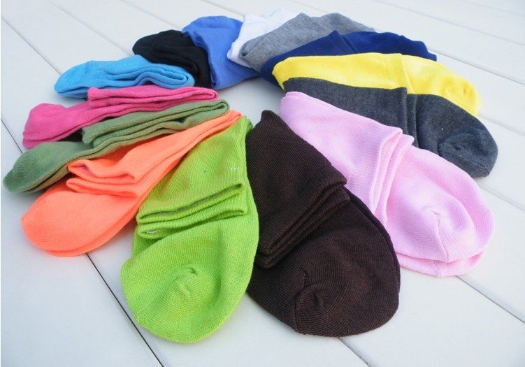 Wholesale Candy Color Cute Socks Long Socks Stockings 30Pairs/Lot