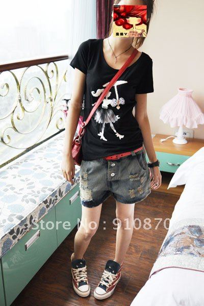 Wholesale Cheap Fashion New Arrive Korean Style Back Pocket Button Jeans Shorts hot pants short shorts