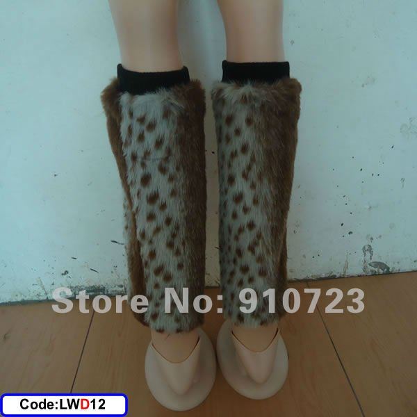 Wholesale - Coffee Leopard Tiger NEW STYLE Leg Warmers Fake Fur Boot Covers Fashion Women Apparel Free Shipping