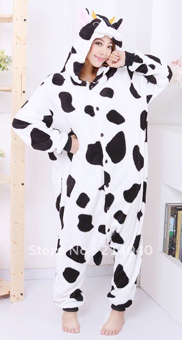 Wholesale Cow Animal Costume Kigurumi Pajamas Cosplay Sleepwear for Adult