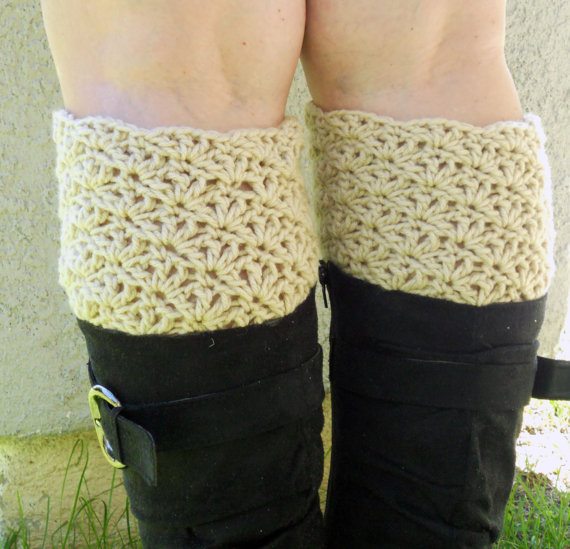 wholesale Crochet Boot Cuffs Boot toppers Leg warmers In Aran-Mango, new year sale, pick your color