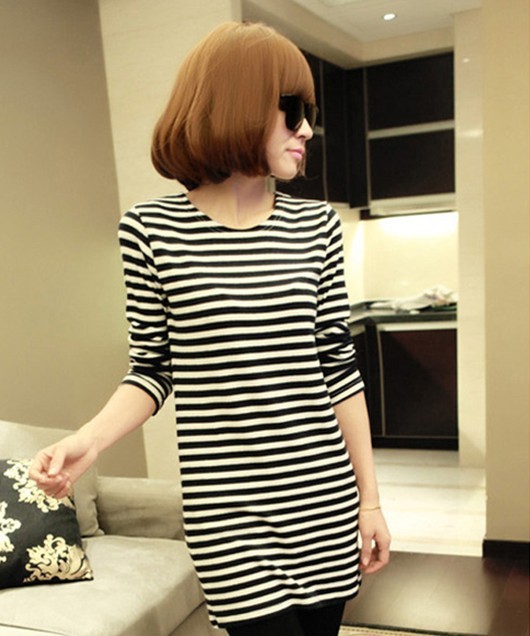 wholesale,dresses new fashion 2013,stripe dress women,three quarter sleeve candy color block knitted cotton one-piece dress