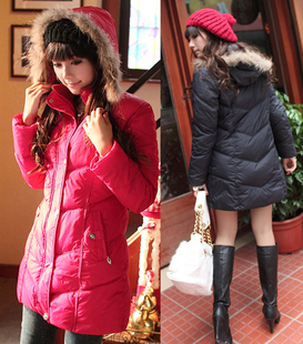 wholesale fashion 2012 detachable cap thermal long design cotton-padded jacket wadded jacket outerwear w158 free shipping