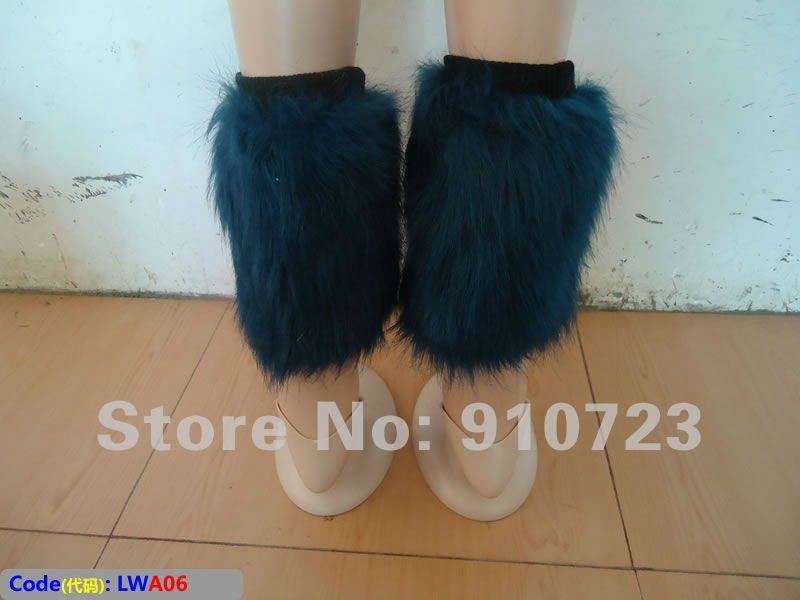 Wholesale - Fashion Blue Fox Tiger Stock Faux Fur Leg Warmers Fashion Women Accessories Boot Foot Cover Apparel Free Shipping