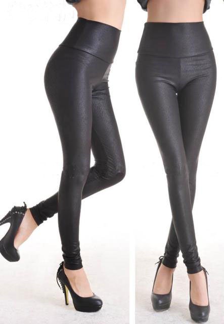 Wholesale,Fashion Deep Black Snakeskin Faux Leather Leggings Jeggings Pants #748-4,Womens/Ladies Tight Pants