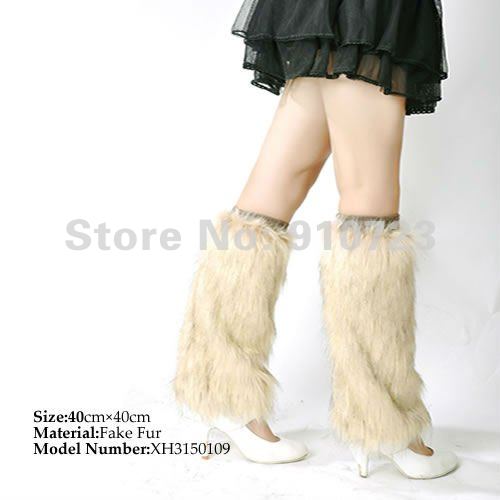 Wholesale - Fashion hot sale high quality faux fur winter warm foot cover Factory Faux Fur Foot Cover Leg Warmers Free Shipping