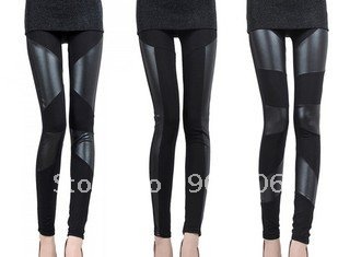 Wholesale - Fashion Tights Pants Imitation Leather Slim Style Ankle Length Leggings