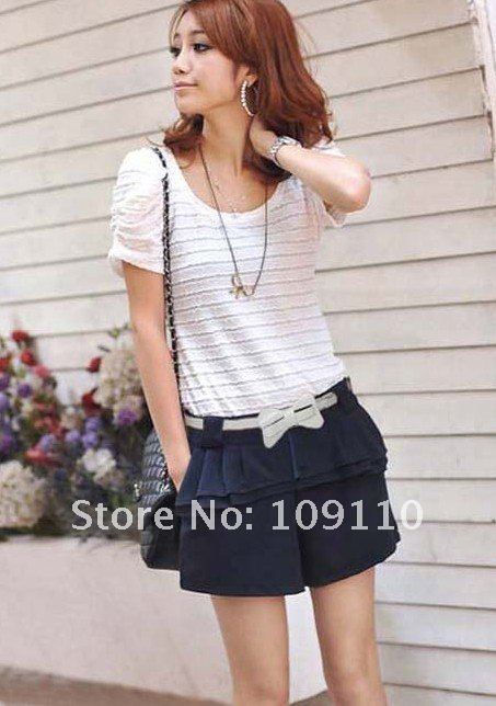 Wholesale Fashion  white shorts summer high waist black shorts casual women's