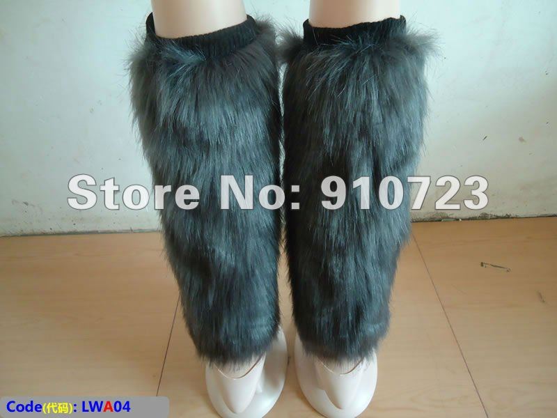 Wholesale - Fox Grey Boot Cover Foot Cover Apparel 2012 NEW STYLE Faux Fur Leg Warmers Fashion Women Accessories Free Shipping