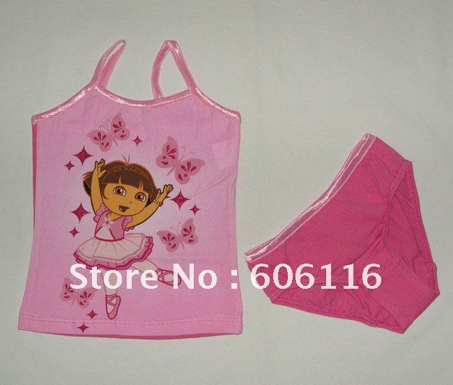 Wholesale Free Shipment Dora Cartoon Underwears Girl's Underwear Set  Kid Underset  Children Underset 6sets/lot-YL-11036