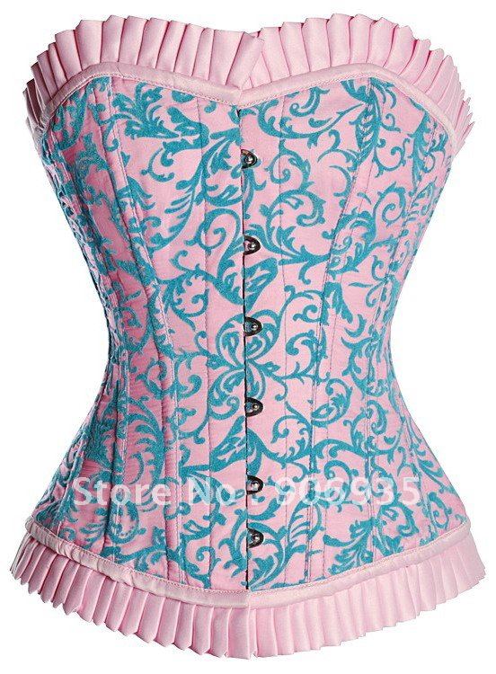 Wholesale!FREE SHIPPING! (12pcs/lot) Sexy Corset ,Sexy lingerie,underwear. Swirls Steel Boned Flat Corset With Pleated 5149