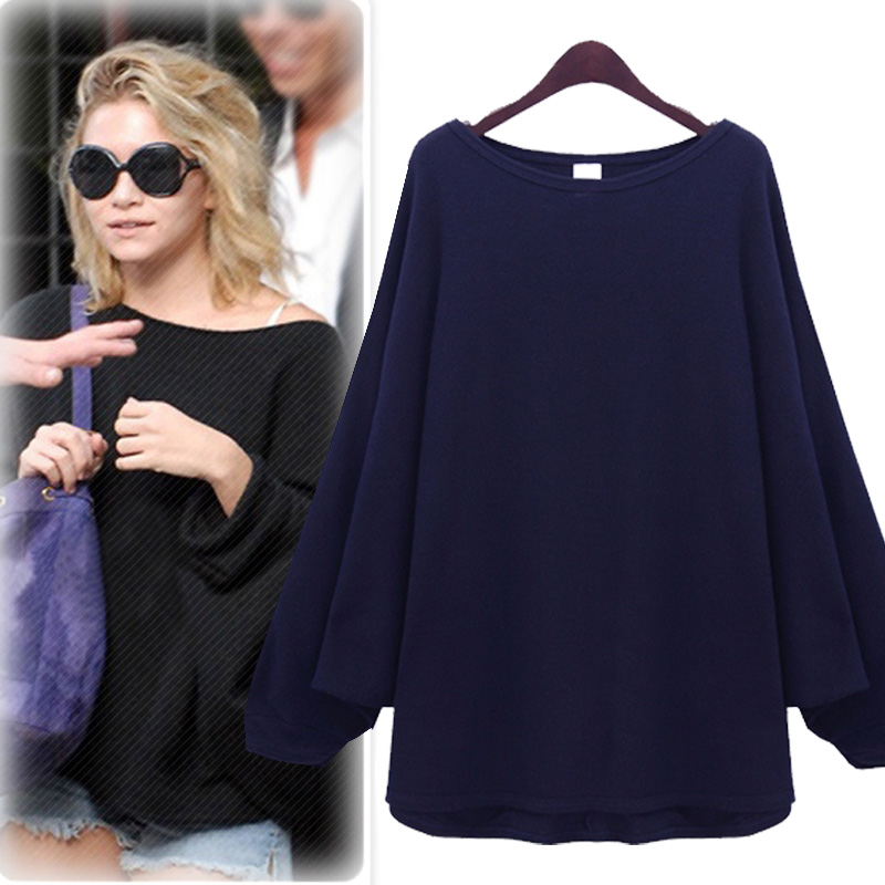 Wholesale free shipping 2012 fashion quality wool large batwing sleeve shoulder width sweater