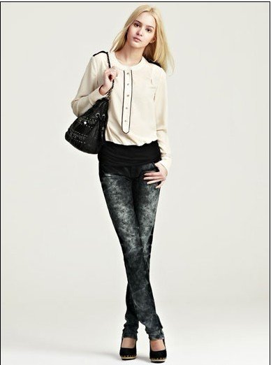 Wholesale Free Shipping Gorgeous rock fashion Flash drill jeans