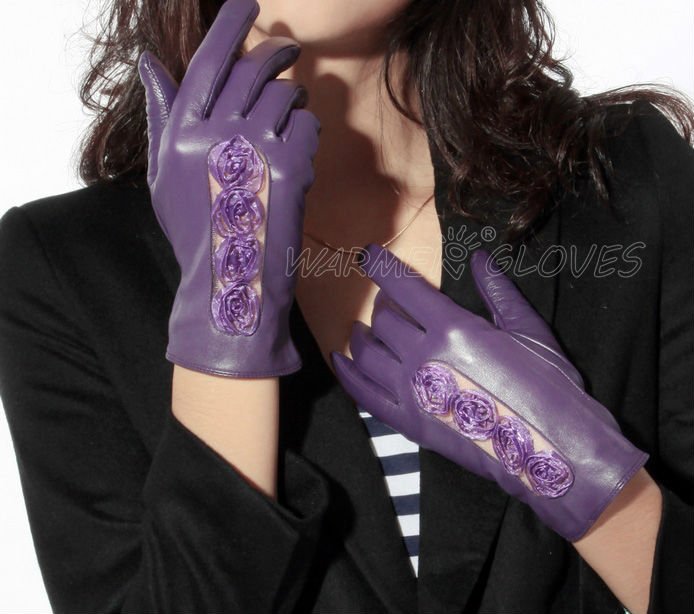 Wholesale Free Shipping Ladies genuine leather gloves, fashion gloves,dress gloves