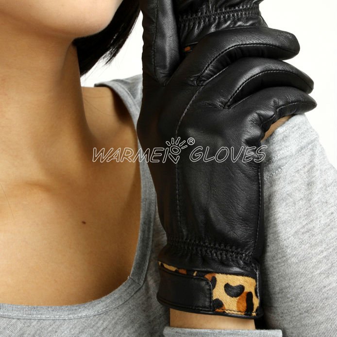 Wholesale Free Shipping Ladies short fashion leather gloves, WARMEN (L094NQ), Free shipping