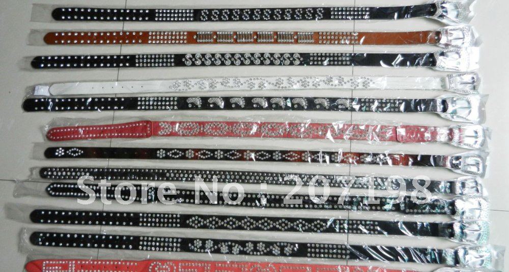 Wholesale - Free Shipping New Western Bling Rhinestone crystal Leather cowgilr waist Belt  lot of 12 in mix pattern