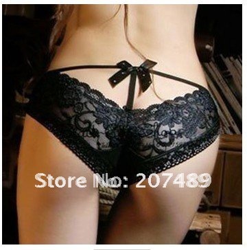 Wholesale free shipping princess sexy ladies panties butterfly tie with diamond shorts lace temperament and interest briefs