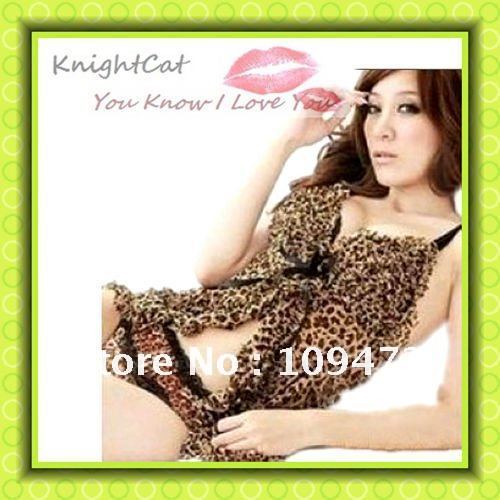 Wholesale Free Shipping Sexy Lingerie G-String Panties Bra Thongs LEOPARD Gauze Lady Bikini Corset Bustier Crazy Heart 8024 1Set