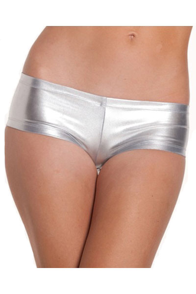 Wholesale Free Shipping Silver Wet Look Stretch Leather Panty LB9010S Free Size