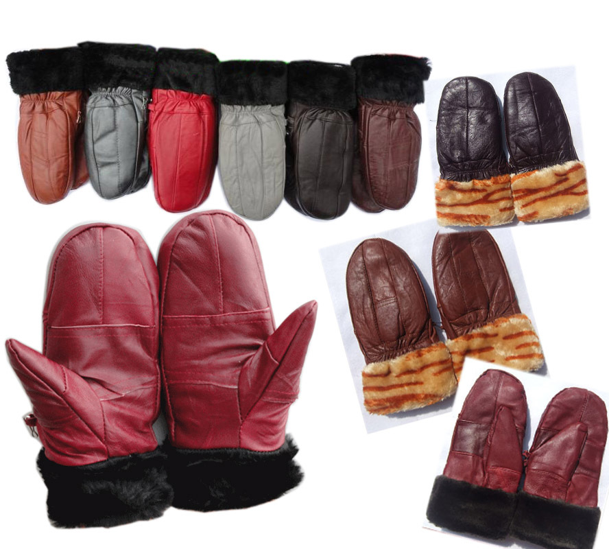 wholesale Genuine leather gloves and gloves cold thermal winter gloves windproof mitten ! +free shipping