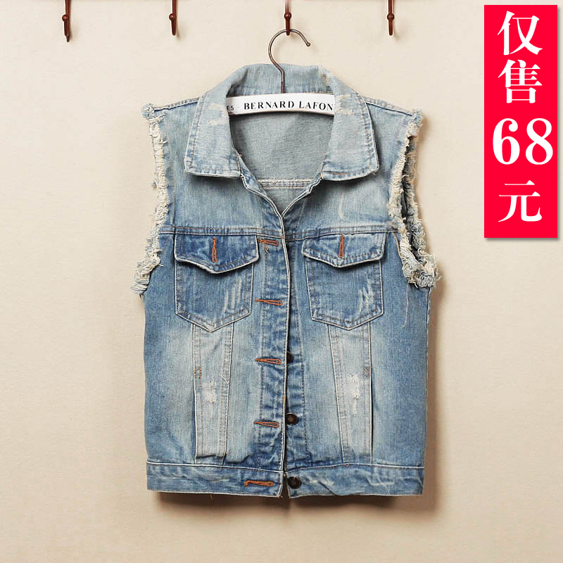 Wholesale Hm 2012 autumn women's vest spring and autumn denim vest outerwear