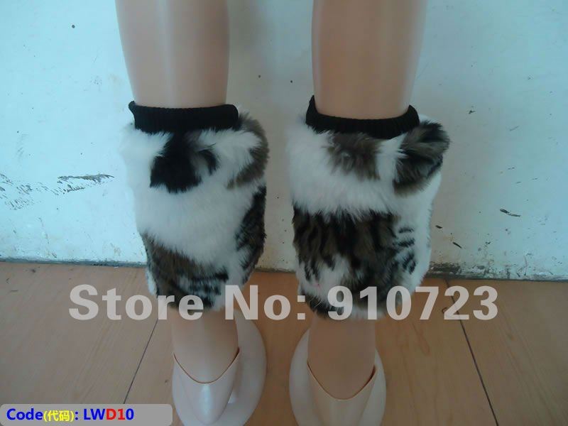 Wholesale - Hot Sell White Grey Tiger Leopard Faux Fur Leg Warmers Free Shipping