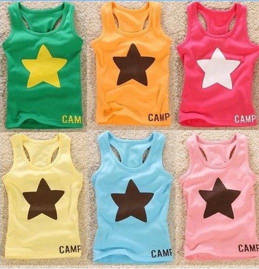 wholesale hot-selling pentastar 2013 child tank vest candy color sleeveless T-shirt  free shipping