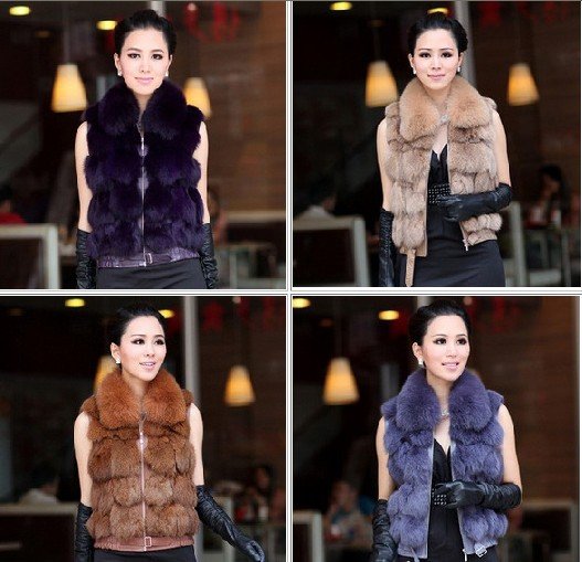 Wholesale In the long paragraph fox collars coat the Rex Rabbit velvet rabbit fur vest jacket # 3987