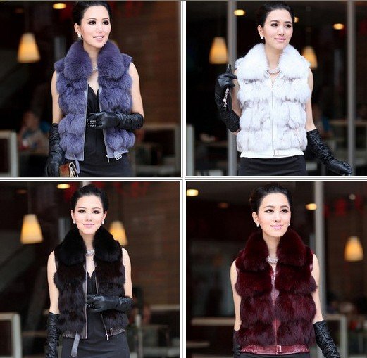 Wholesale In the long paragraph fox collars coat the Rex Rabbit velvet rabbit fur vest jacket # 3988