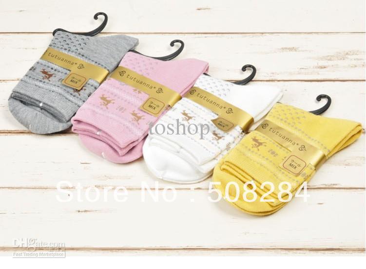 Wholesale - Japanese Retro Christmas elk ladies socks stockings relent multi color warmly cashmere 30pcs/lots