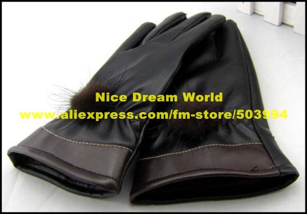 Wholesale Kingly Ladies fashion pu leather gloves Soft Feel(ST-03