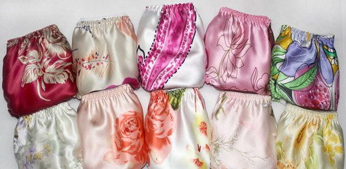 Wholesale, Ladies 100% Mulberry Pure Silk printed woven underwear briefs for all season, many colors, S13