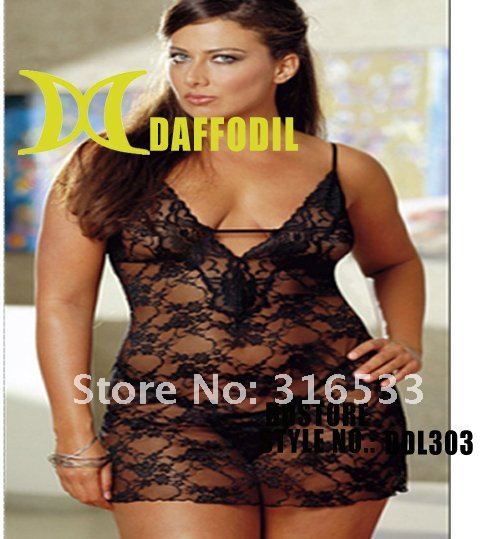 Wholesale ladies fashion lingeries transparent bodysuit sexy sleep dress lace 10sets/lot  DDL303