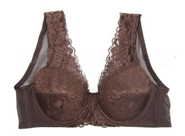 Wholesale Large size full cup US dorsal closing bra Seamless lace vest bra (A / B / C / D cup) #4828