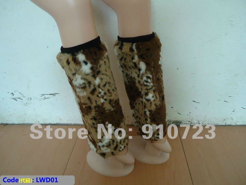 Wholesale - Length 40cm HOT Faux Fur Leg Warmers Fashion Women Accessories Boot Cover Foot Cover Apparel Leopard Free Shipping