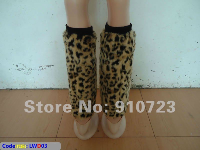 Wholesale - Leopard Socks Stock Faux Fur Leg Warmers Fashion Women Accessories Boot Cover Foot Cover Apparel Free Shipping