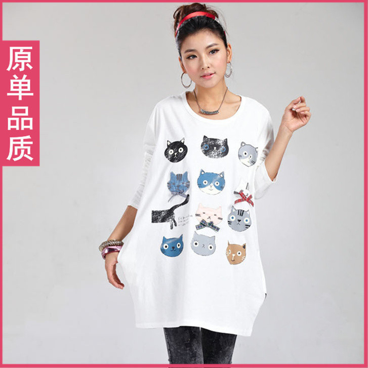 Wholesale Maternity clothing top spring plus size clothing long design Women fashion loose long-sleeve T-shirt cat 03