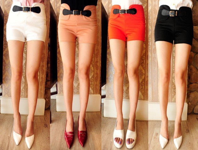 Wholesale New arrival women fashion casual candy color shorts lady high waist OL skinny shorts summer Hot pants free shipping