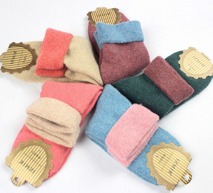 Wholesale New Fashion Style Women's Winter Thick Rabbit Wool Knitted Warm Socks,Free shipping