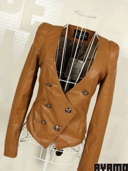 Wholesale - NEW Free Shipping Women's Clothing Fashion Leather Coat Slim Jacket Vest T62371