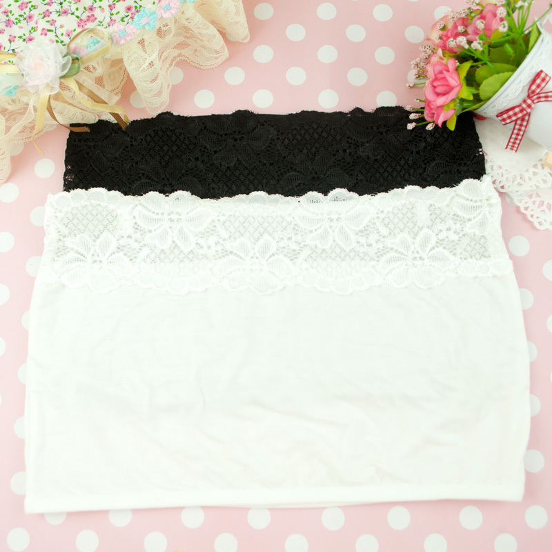 Wholesale New Sexy Lace Tube Top Lingerie-Bandeau Strapless Tube Top Wrapped chest 2 Colors Black White free shipping