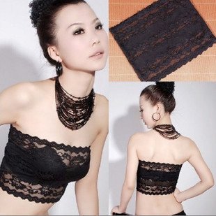 Wholesale--Noble lace Bra Wrap chest sexy hot selling  black 4Pcs/lot free shipping