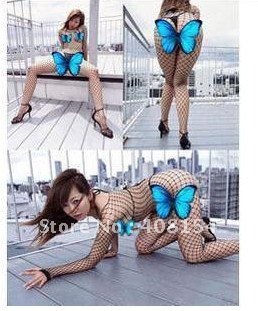 Wholesale Or Retail Free Shipping 1Pcs/Lot Long Sleeve Open Crotch Sexy Fishnet Romper Black Bodystocking Lady's Bodysuit 829